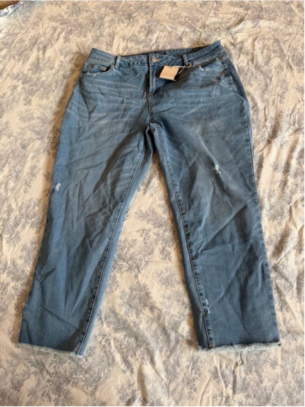 Flamingals Mid Rise Straight Leg Cropped Jeans 3XL